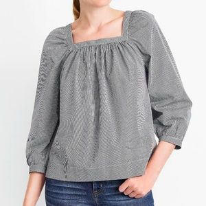 J. Crew Factory Gingham Peasant Top